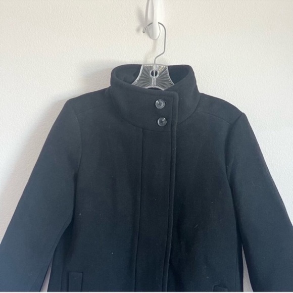 NWT J. Crew Factory Button-neck City Coat Jacket in Black Size: 2P - Picture 4 of 11
